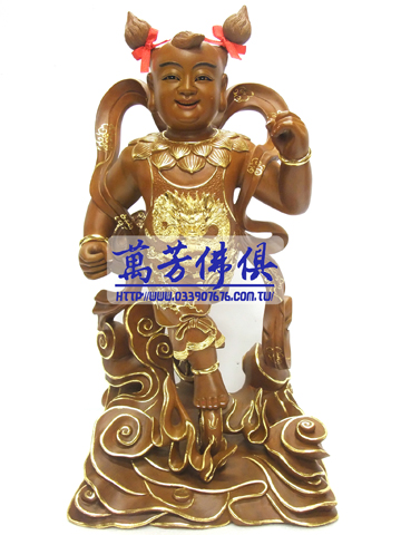 1尺3-蓮花太子-雙輪-錦雕-描金